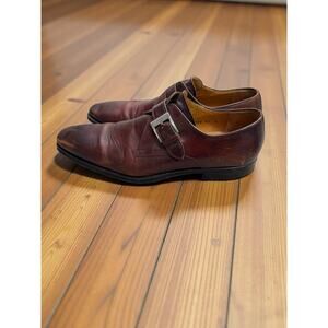 Magnanni Marco II Single Monk Strap Men Size 13 Cuero Leather Dress Shoes Brown